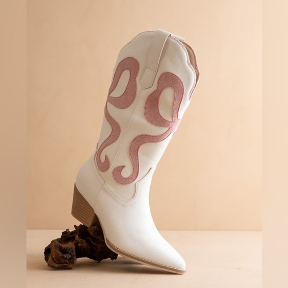 Mid-Calf Western Boots with Bows - Oasis Society - Picture 4 of 4